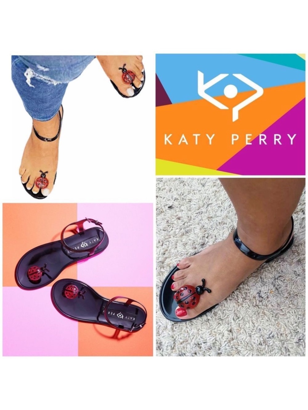 🆕 Katy Perry Ladybug Gelli sandals Ladies size 8